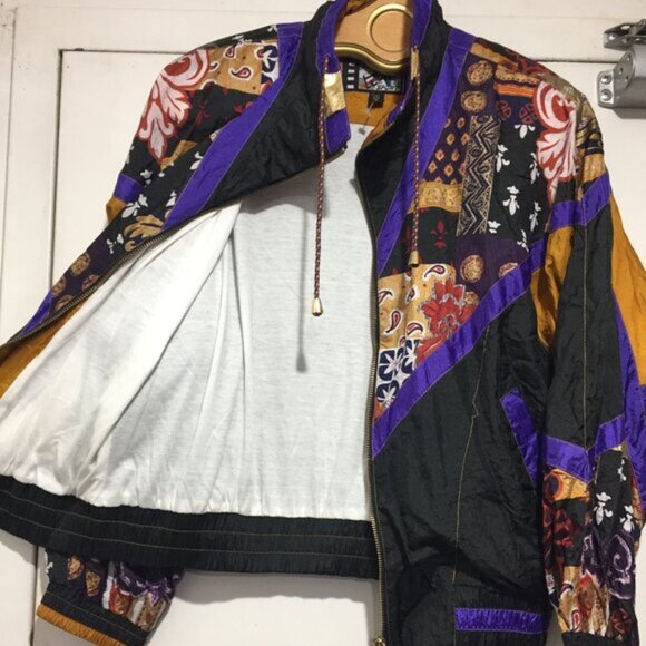 BRAND NEW VINTAGE RIVER EDGES PATCHWORK WINDBREAKER JACKETS SIZE M - Picture 4 of 12